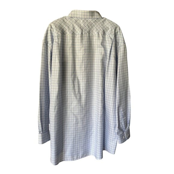 Jos A Bank Reserve Men's White & Light Blue Casual Buttoned Shirt - Picture 2 of 6